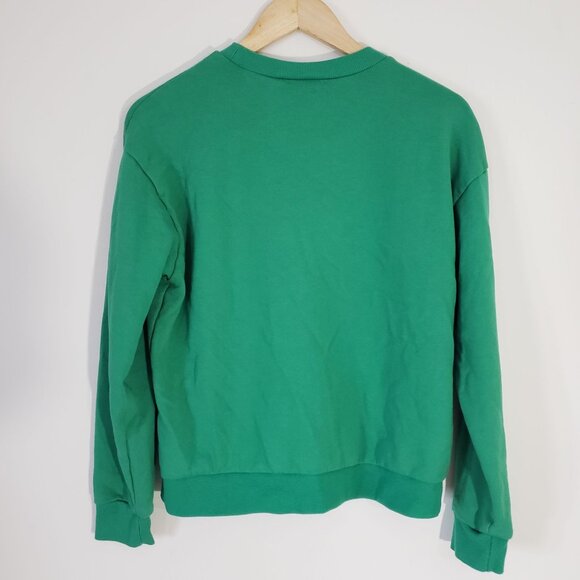 H&M Divided Disney Green Mickey Mouse Embroidered Pullover Sweater Size M Casual - Picture 3 of 8
